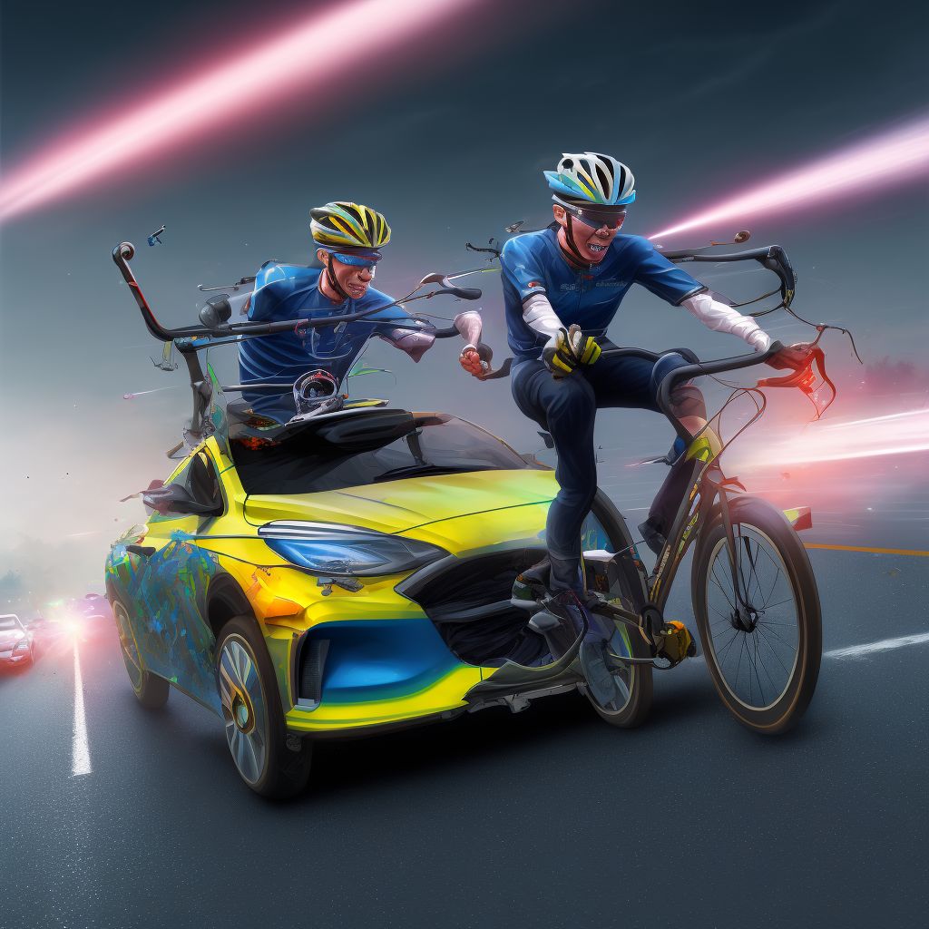 Unspecified pedal cyclist injured in noncollision transport accident in traffic accident, initial encounter digital illustration