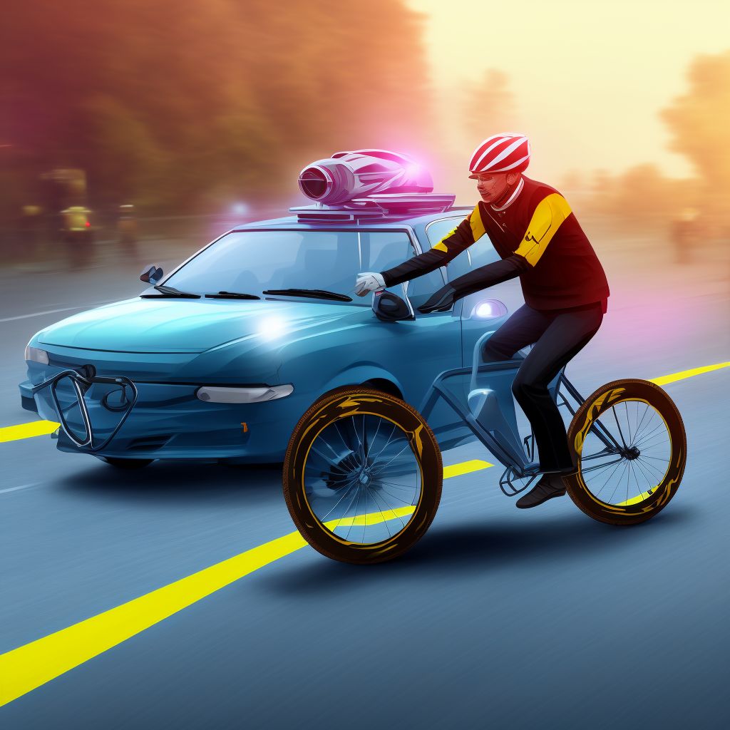 Pedal cyclist (driver) (passenger) injured in unspecified nontraffic accident, subsequent encounter digital illustration