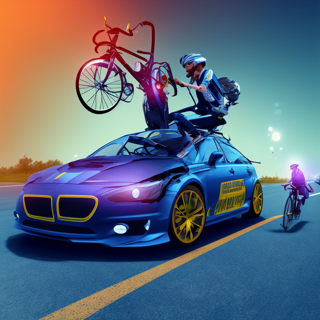 Pedal cyclist (driver) (passenger) injured in unspecified nontraffic accident, sequela digital illustration