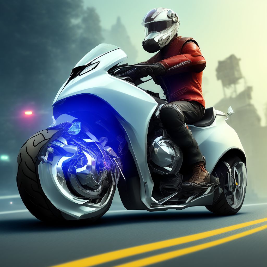 Unspecified rider of other motorcycle injured in collision with pedestrian or animal in traffic accident, subsequent encounter digital illustration