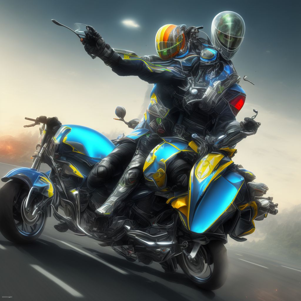 Unspecified rider of other motorcycle injured in noncollision transport accident in nontraffic accident, initial encounter digital illustration