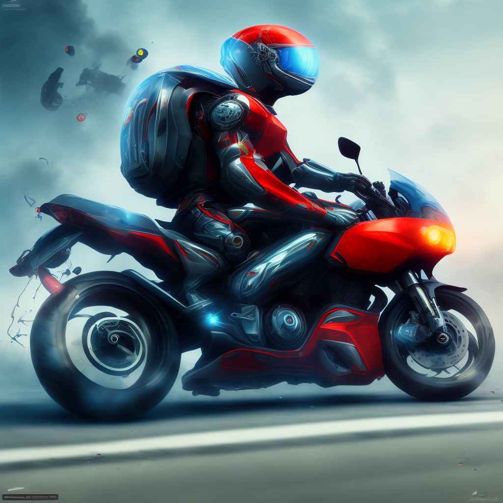 Unspecified rider of other motorcycle injured in noncollision transport accident in nontraffic accident, subseqent encounter digital illustration