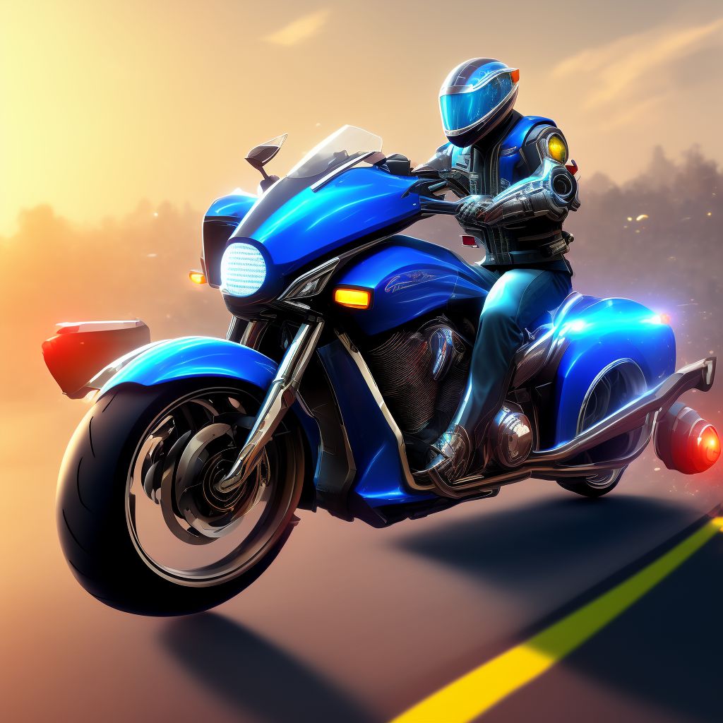 Unspecified motorcycle rider injured in noncollision transport accident in nontraffic accident, initial encounter digital illustration