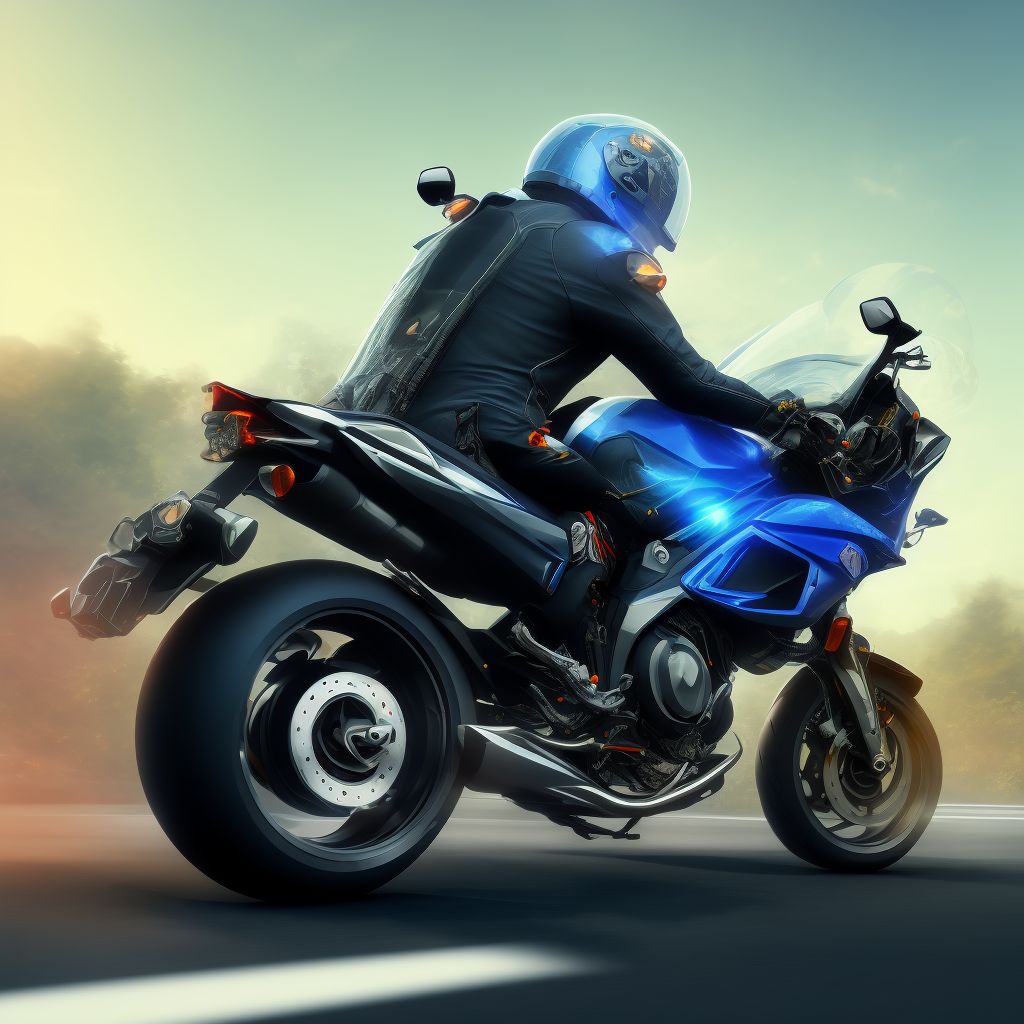 Other motorcycle (driver) (passenger) injured in unspecified nontraffic accident, subsequent encounter digital illustration