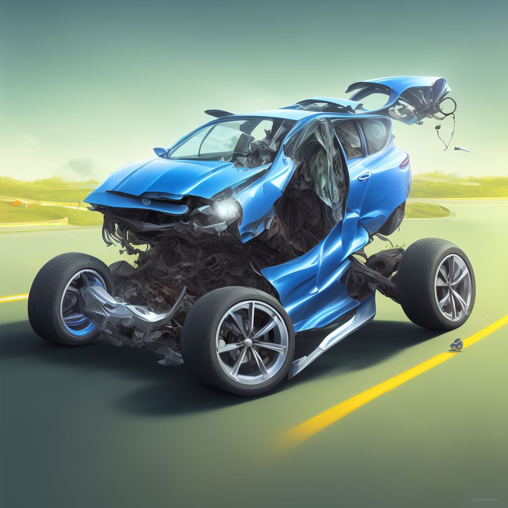 Unspecified occupant of three-wheeled motor vehicle injured in collision with two- or three-wheeled motor vehicle in nontraffic accident, subsequent encounter digital illustration