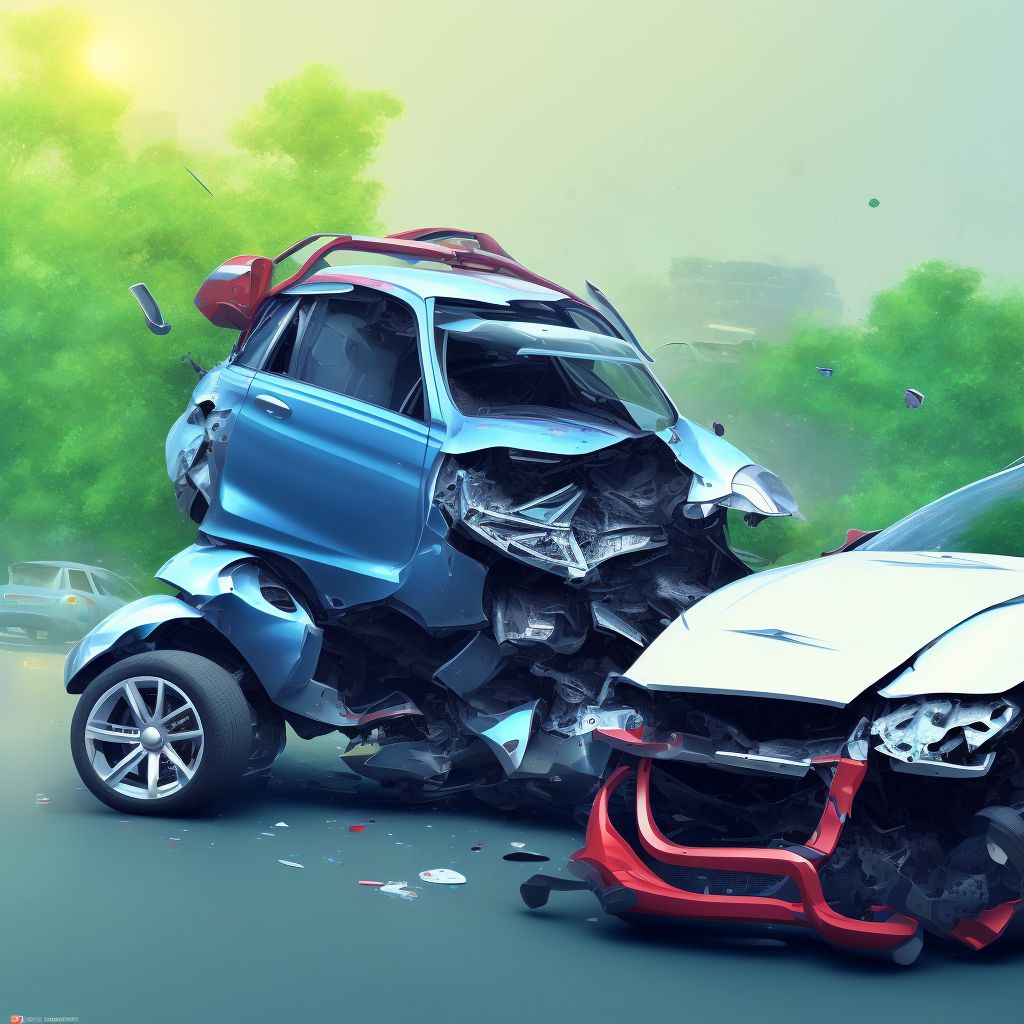 Unspecified occupant of three-wheeled motor vehicle injured in collision with other nonmotor vehicle in nontraffic accident, subsequent encounter digital illustration