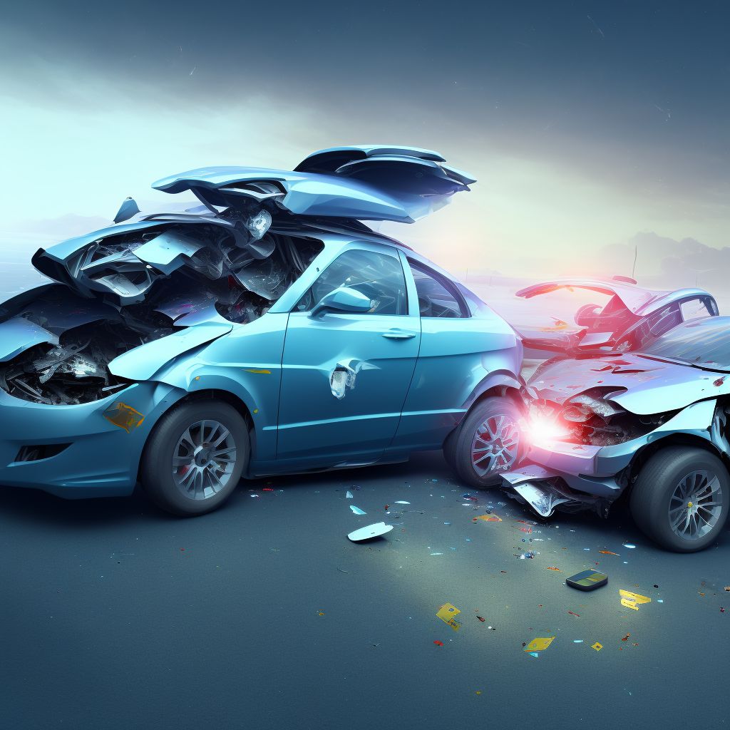 Person boarding or alighting a three-wheeled motor vehicle injured in collision with other nonmotor vehicle, initial encounter digital illustration