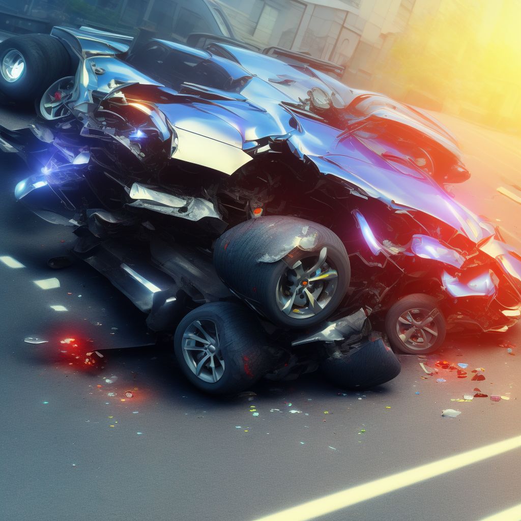 Driver of three-wheeled motor vehicle injured in noncollision transport accident in nontraffic accident, subsequent encounter digital illustration