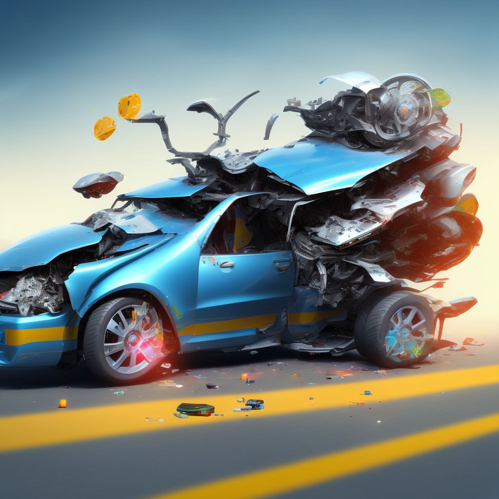 Unspecified occupant of three-wheeled motor vehicle injured in noncollision transport accident in nontraffic accident, subsequent encounter digital illustration