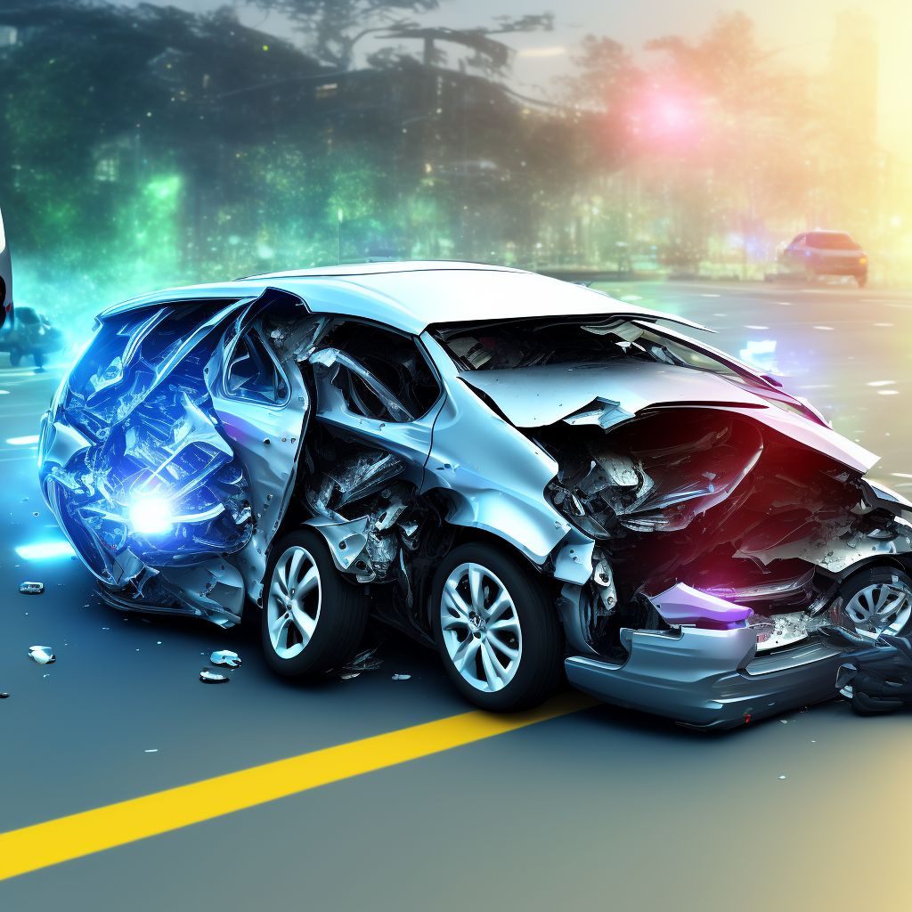 Person on outside of three-wheeled motor vehicle injured in noncollision transport accident in traffic accident, initial encounter digital illustration