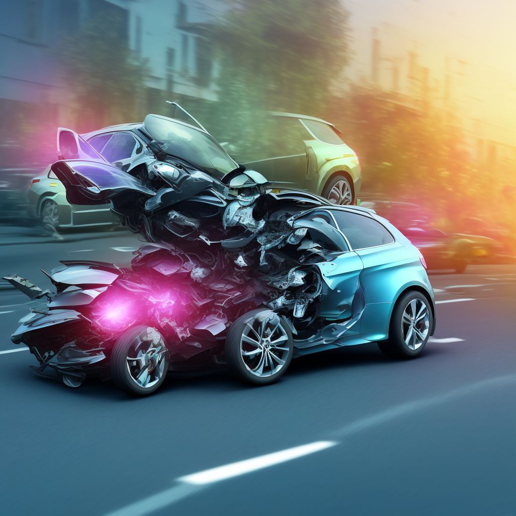 Unspecified occupant of three-wheeled motor vehicle injured in noncollision transport accident in traffic accident, subsequent encounter digital illustration