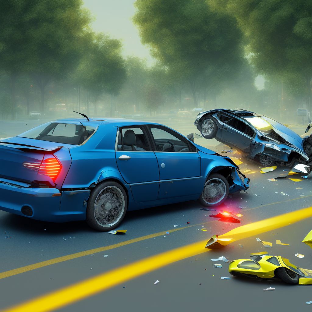 Car driver injured in collision with two- or three-wheeled motor vehicle in nontraffic accident, subsequent encounter digital illustration