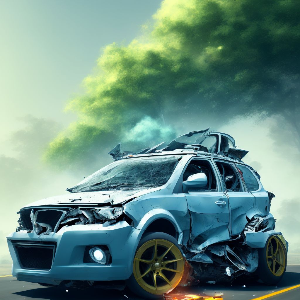 Car driver injured in collision with sport utility vehicle in nontraffic accident, initial encounter digital illustration