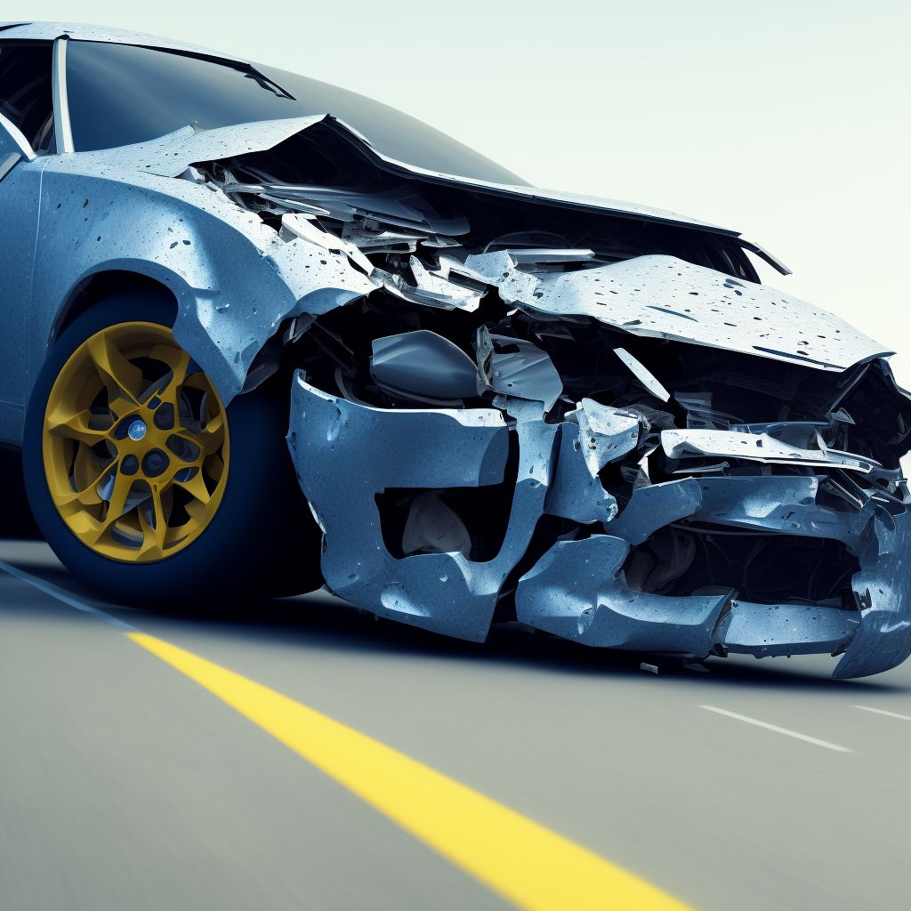 Unspecified occupant of other type car injured in collision with fixed or stationary object in nontraffic accident, sequela digital illustration