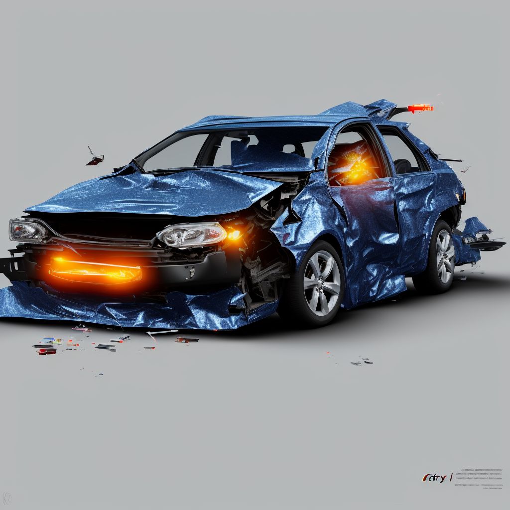 Car driver injured in noncollision transport accident in nontraffic accident, subsequent encounter digital illustration