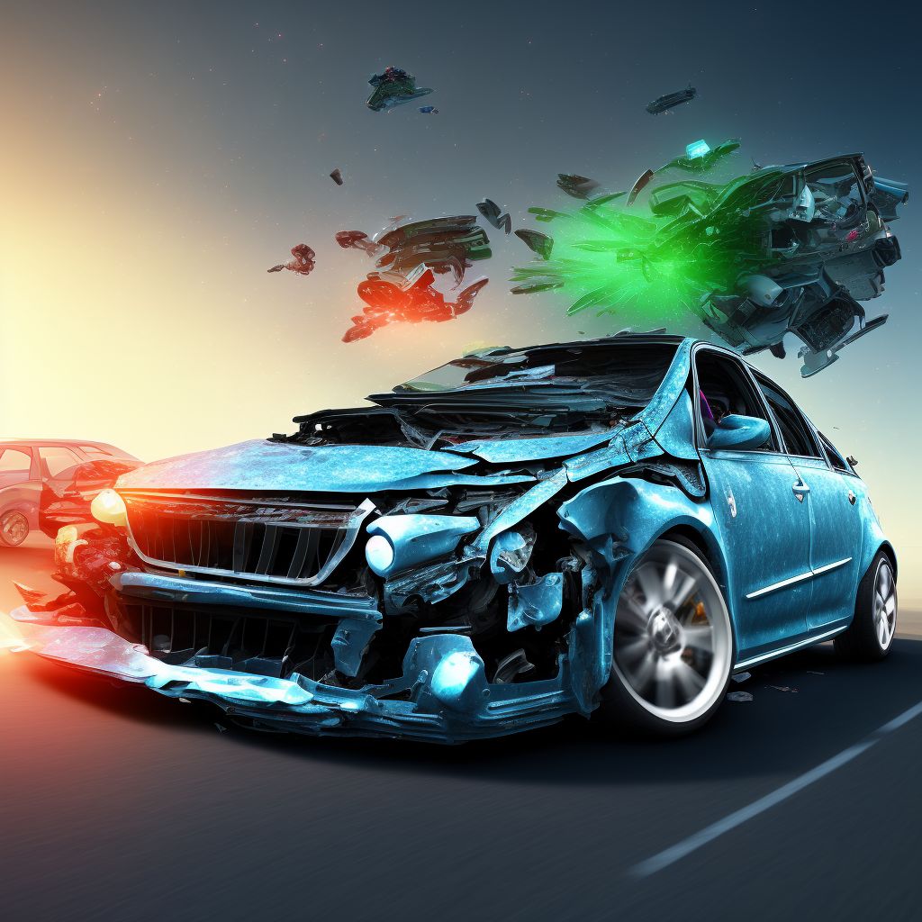 Unspecified car occupant injured in noncollision transport accident in traffic accident, initial encounter digital illustration