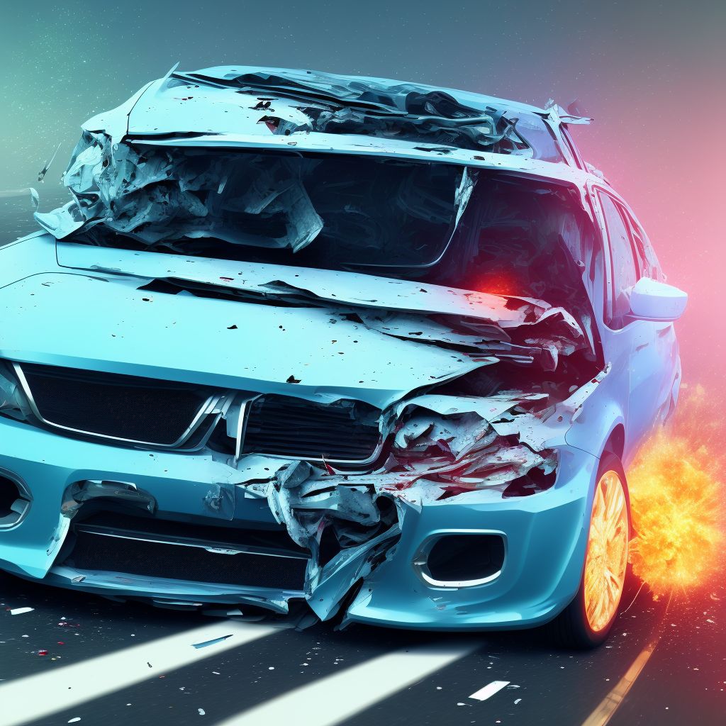 Car occupant (driver) (passenger) injured in unspecified nontraffic accident, subsequent encounter digital illustration