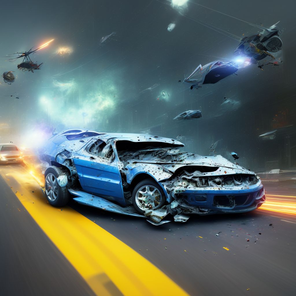 Car occupant (driver) (passenger) injured in other specified transport accidents, initial encounter digital illustration