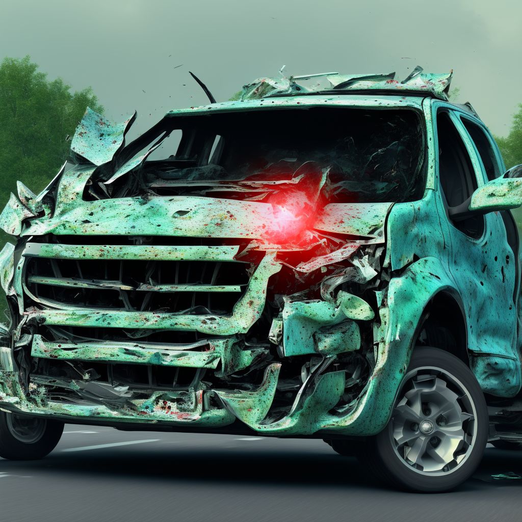 Unspecified occupant of pick-up truck or van injured in collision with pedestrian or animal in nontraffic accident, subsequent encounter digital illustration