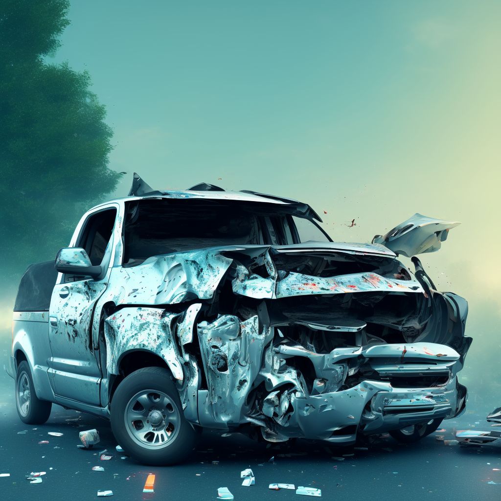 Unspecified occupant of pick-up truck or van injured in collision with car, pick-up truck or van in nontraffic accident, initial encounter digital illustration