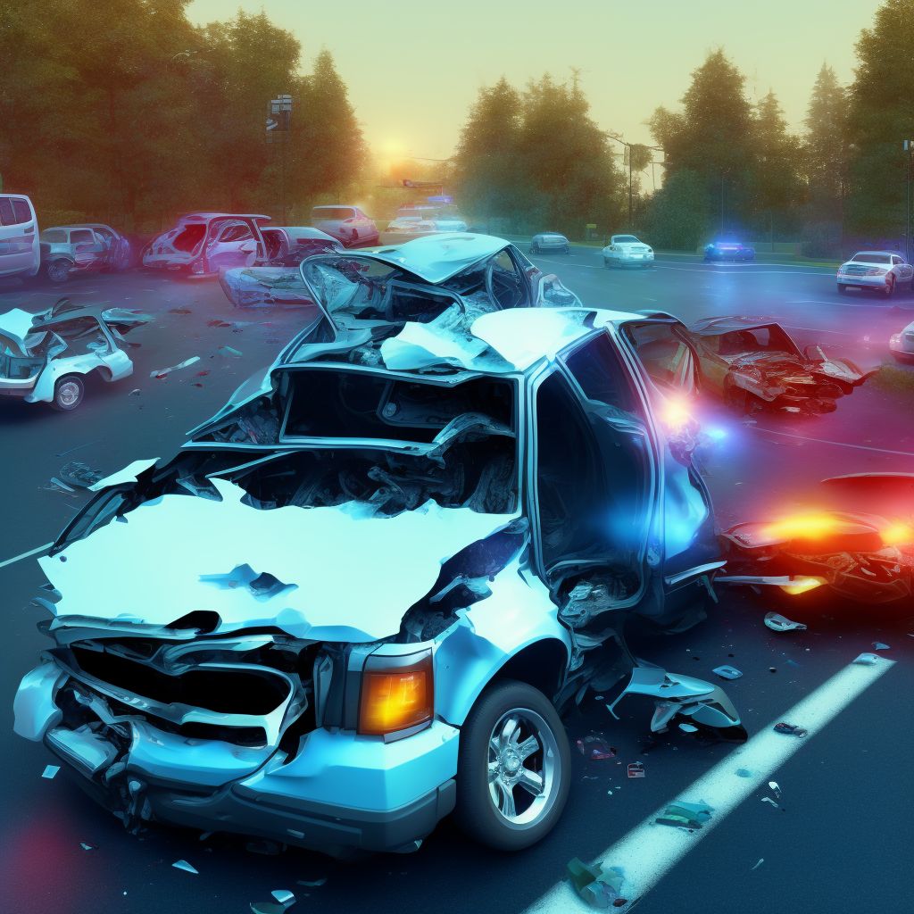 Unspecified occupant of pick-up truck or van injured in collision with other nonmotor vehicle in traffic accident, initial encounter digital illustration