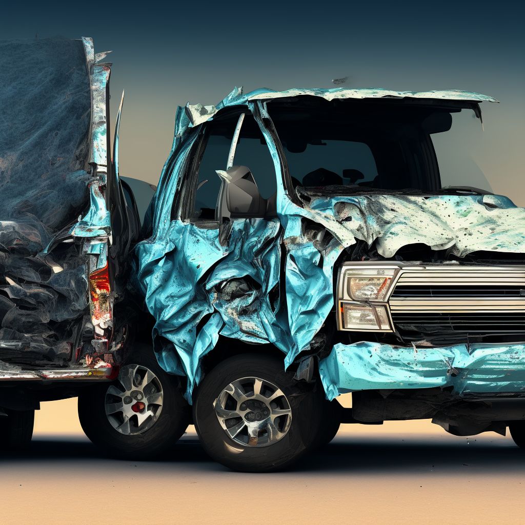 Passenger in pick-up truck or van injured in collision with fixed or stationary object in nontraffic accident, initial encounter digital illustration