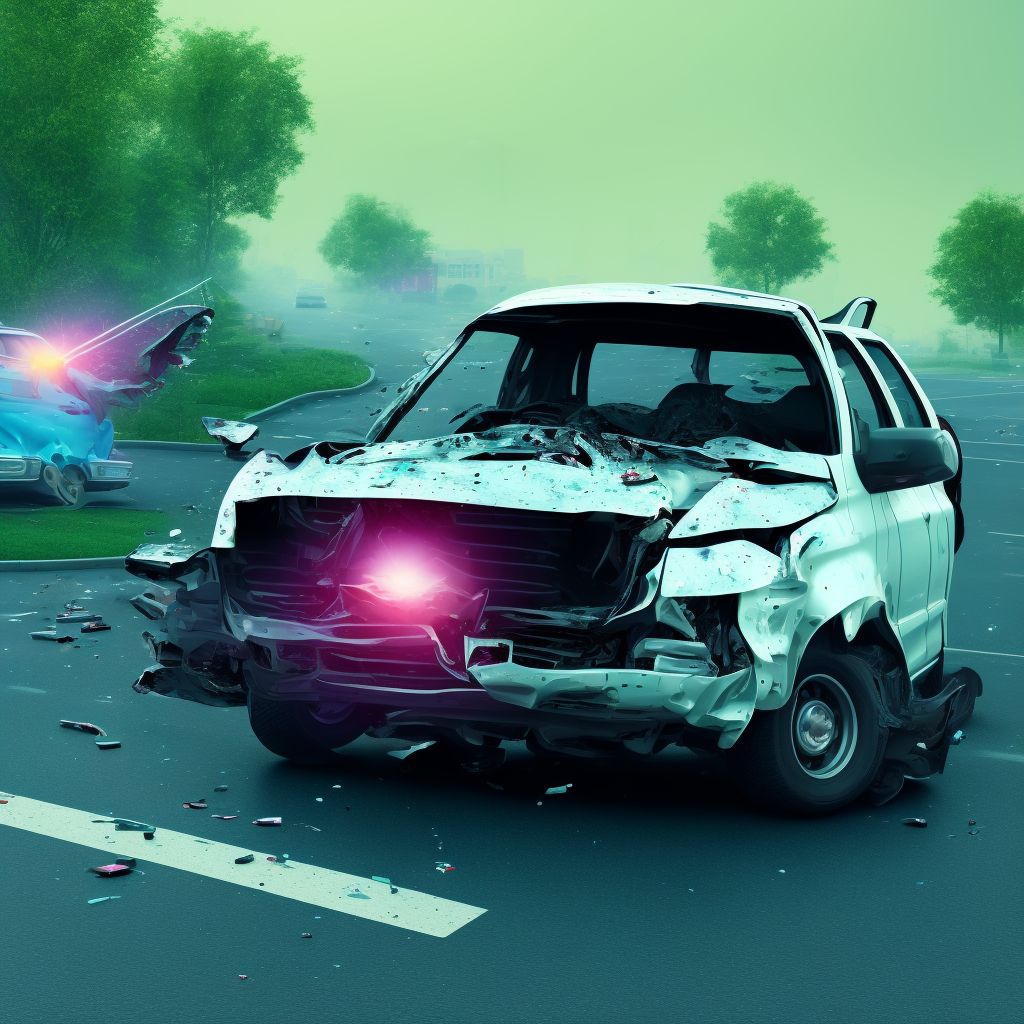 Unspecified occupant of pick-up truck or van injured in collision with fixed or stationary object in nontraffic accident, subsequent encounter digital illustration