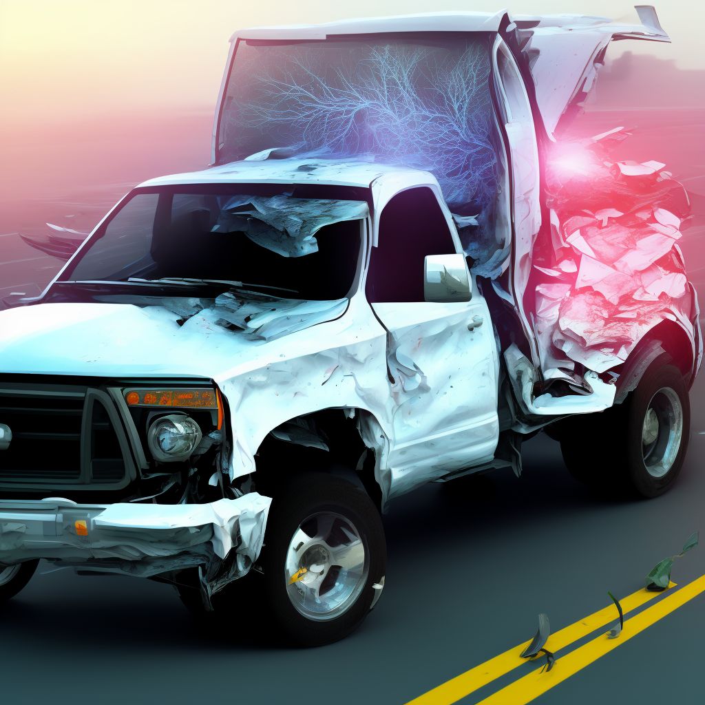 Passenger in pick-up truck or van injured in noncollision transport accident in nontraffic accident, subsequent encounter digital illustration