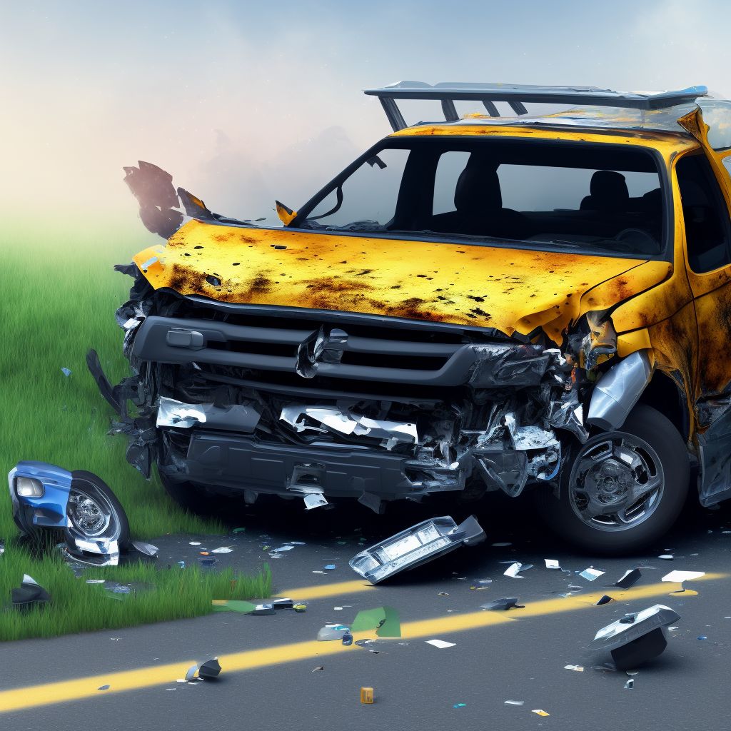 Unspecified occupant of pick-up truck or van injured in noncollision transport accident in nontraffic accident, initial encounter digital illustration