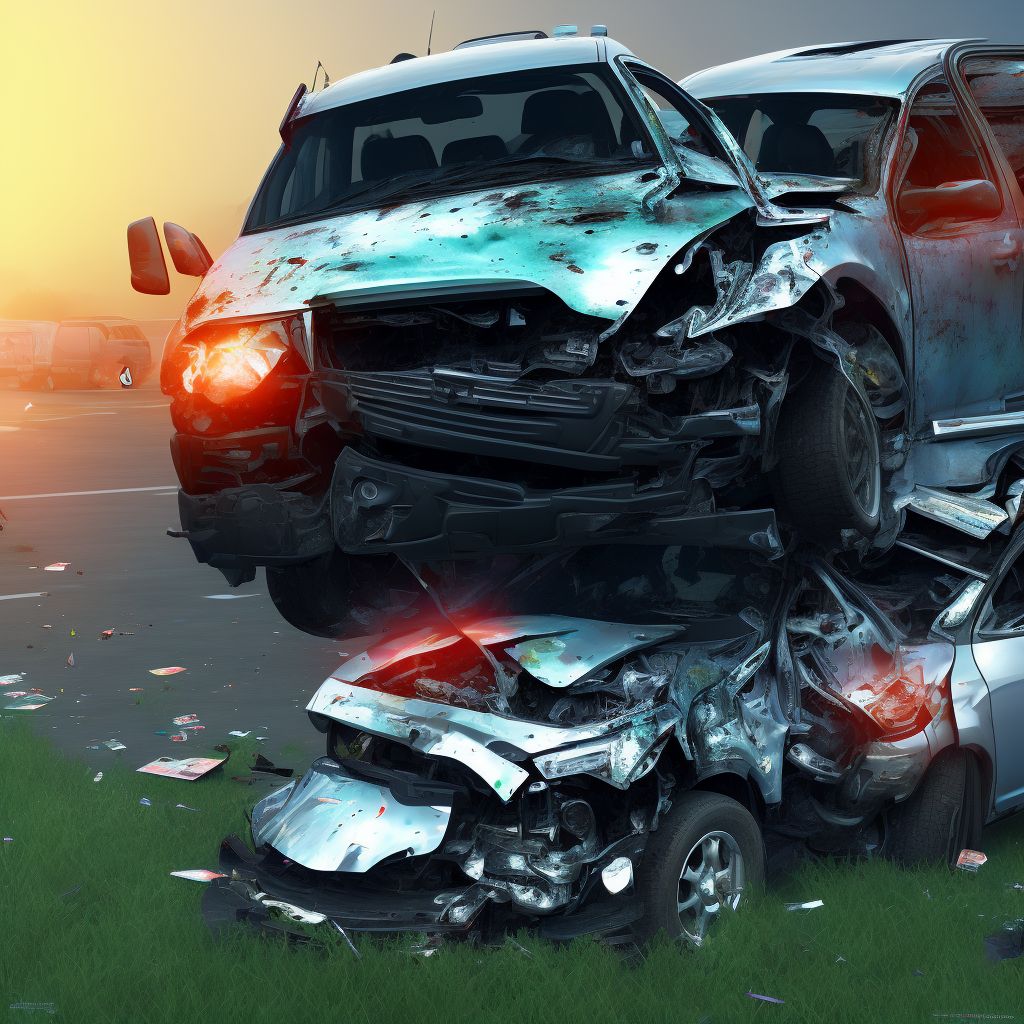 Unspecified occupant of pick-up truck or van injured in noncollision transport accident in nontraffic accident, subsequent encounter digital illustration