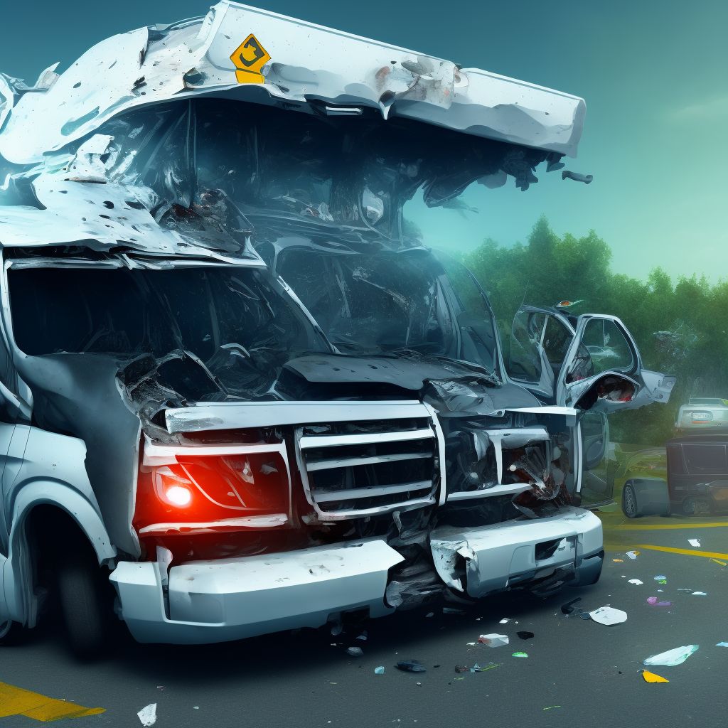 Occupant (driver) (passenger) of pick-up truck or van injured in other specified transport accidents, sequela digital illustration