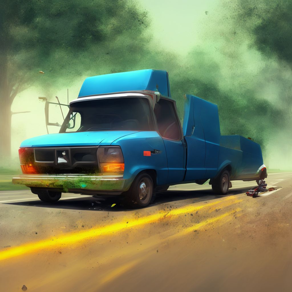 Occupant (driver) (passenger) of pick-up truck or van injured in unspecified traffic accident, sequela digital illustration