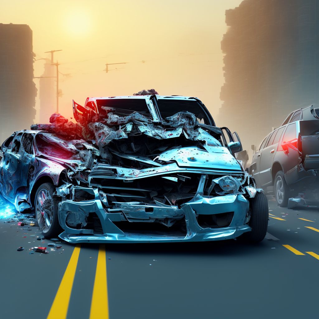 Unspecified occupant of heavy transport vehicle injured in collision with fixed or stationary object in traffic accident, initial encounter digital illustration