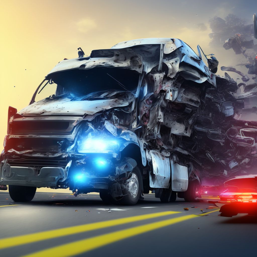 Unspecified occupant of heavy transport vehicle injured in noncollision transport accident in traffic accident, initial encounter digital illustration