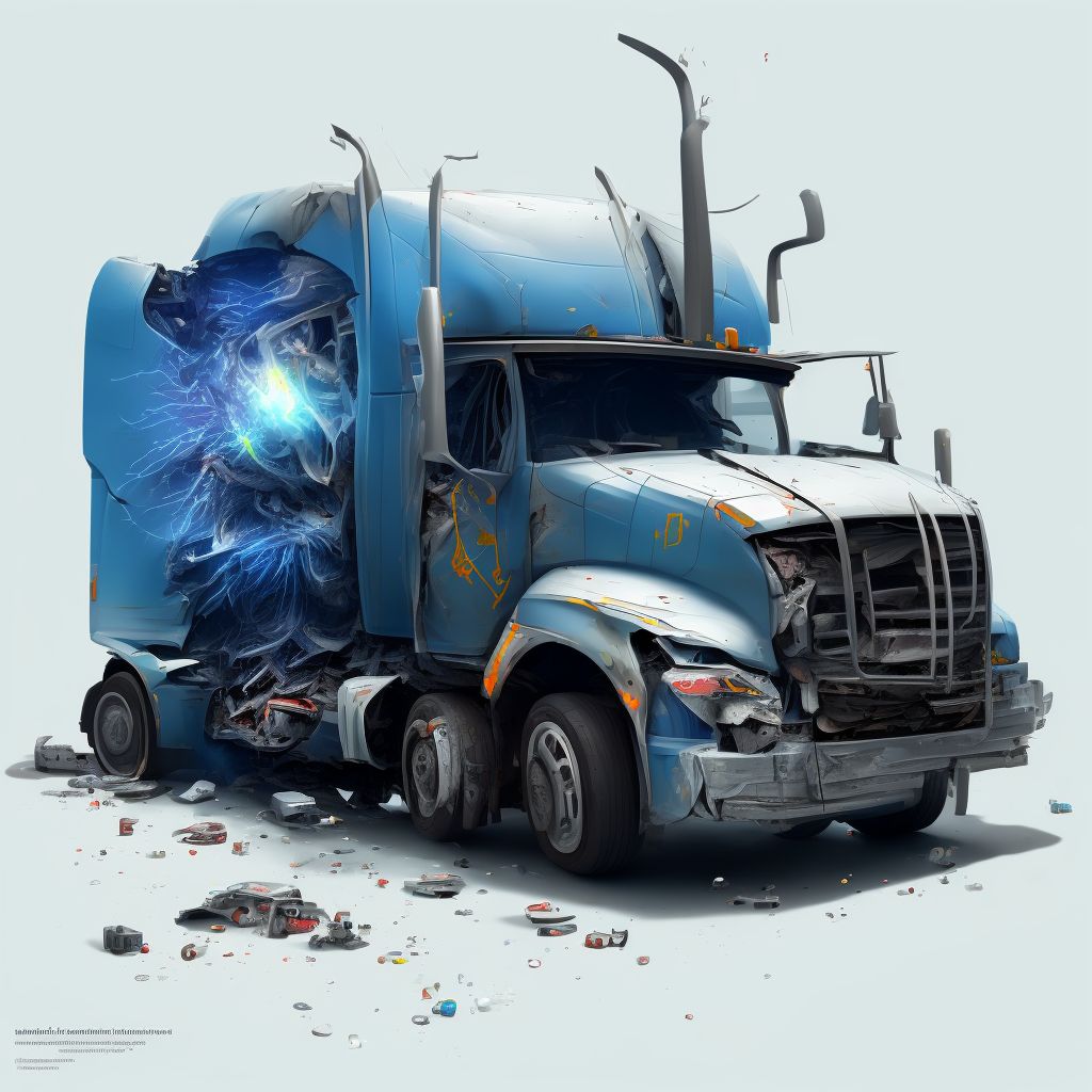 Unspecified occupant of heavy transport vehicle injured in noncollision transport accident in traffic accident, sequela digital illustration