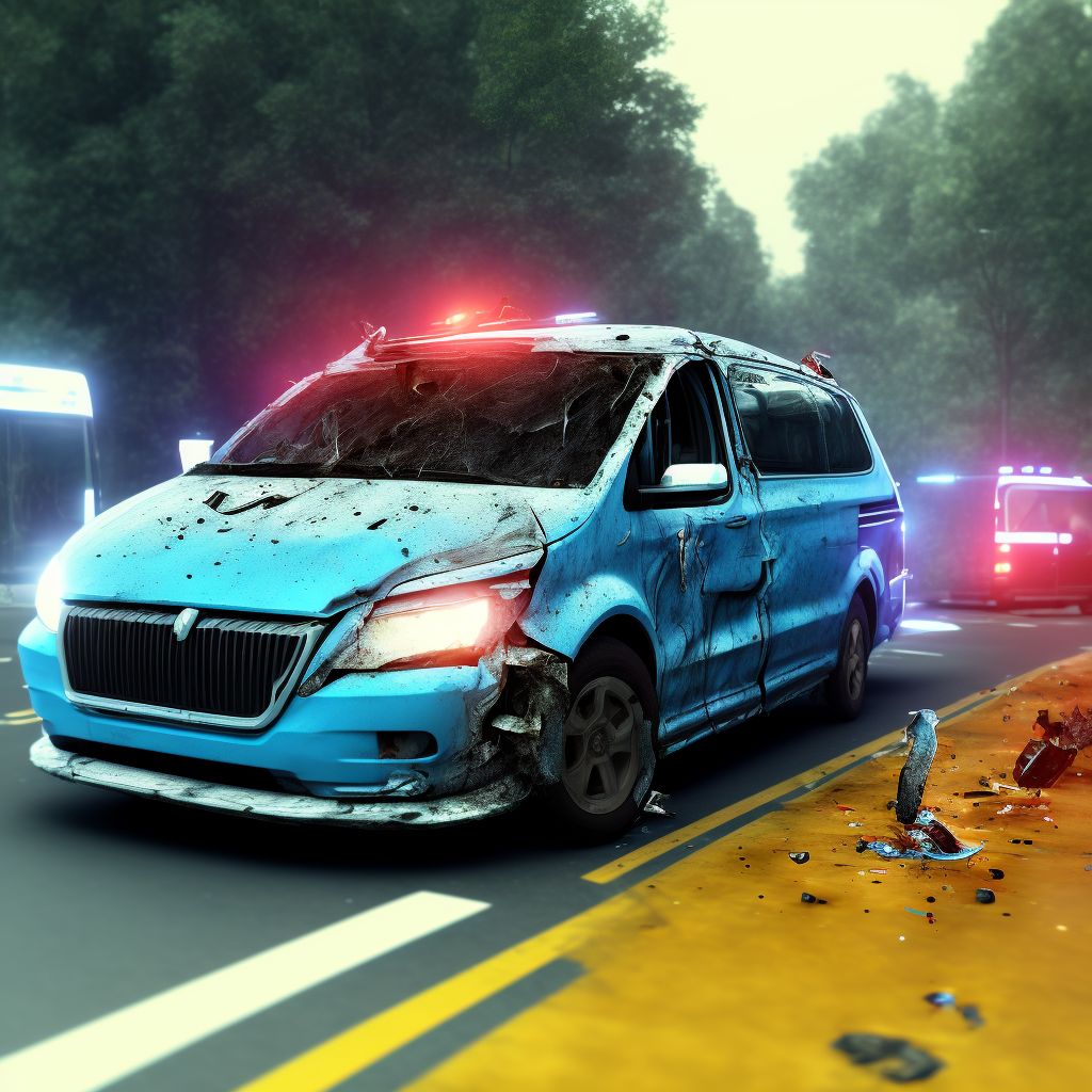 Driver of bus injured in collision with pedestrian or animal in nontraffic accident, initial encounter digital illustration