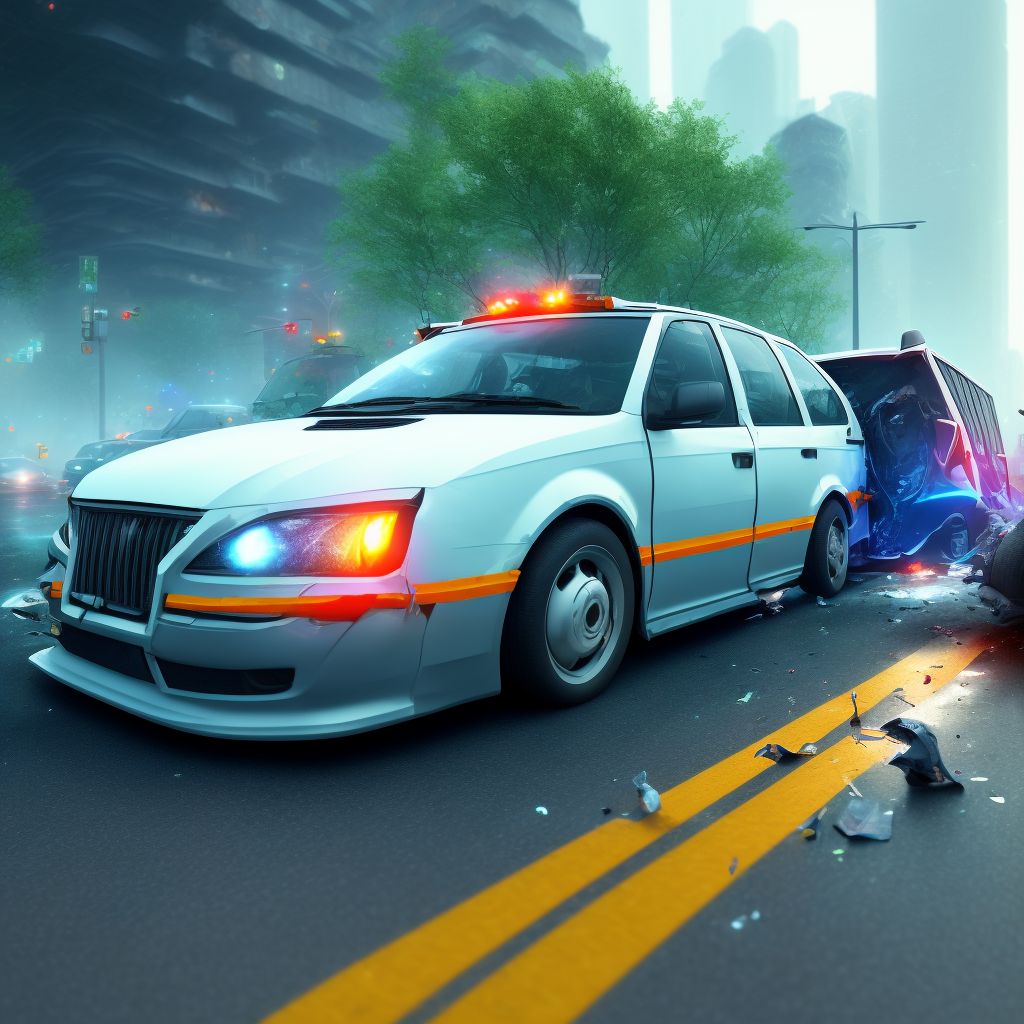 Driver of bus injured in collision with pedestrian or animal in traffic accident, initial encounter digital illustration