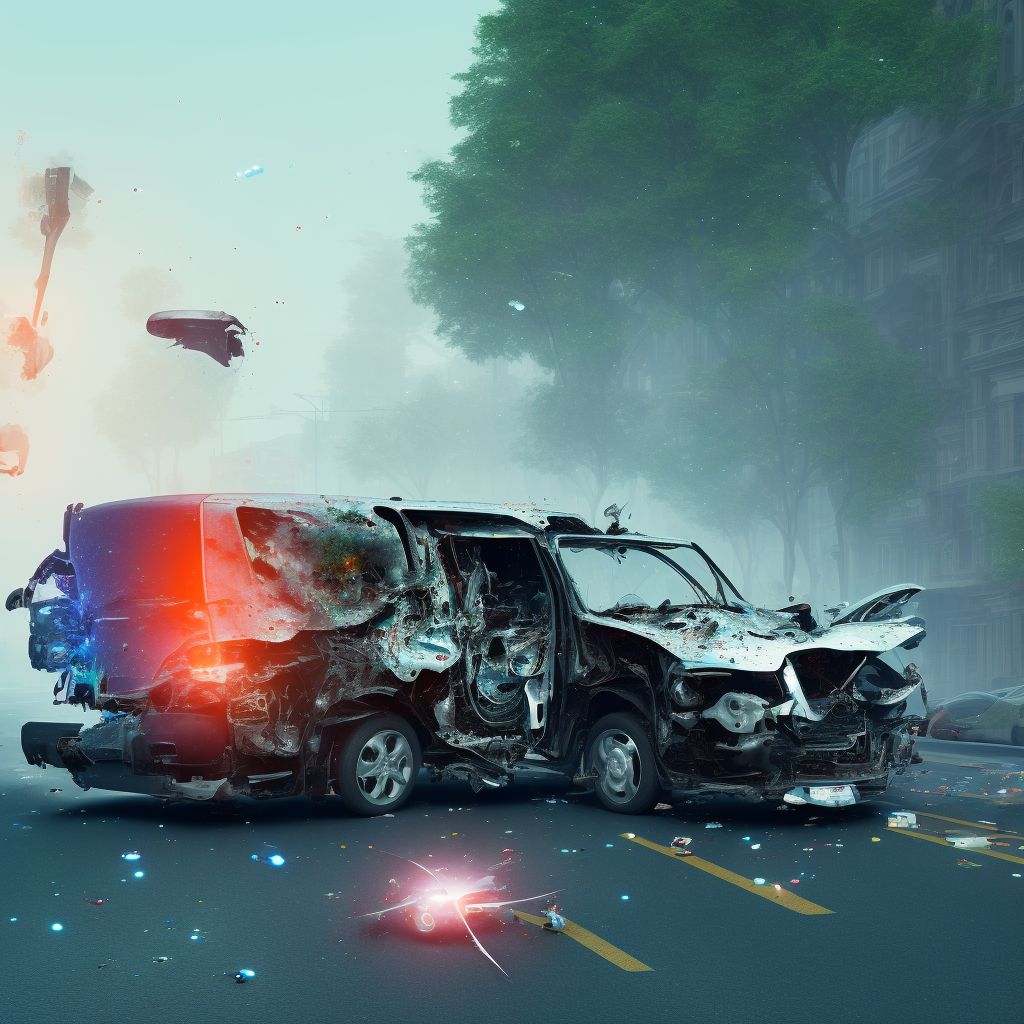 Unspecified occupant of bus injured in collision with pedestrian or animal in traffic accident, subsequent encounter digital illustration