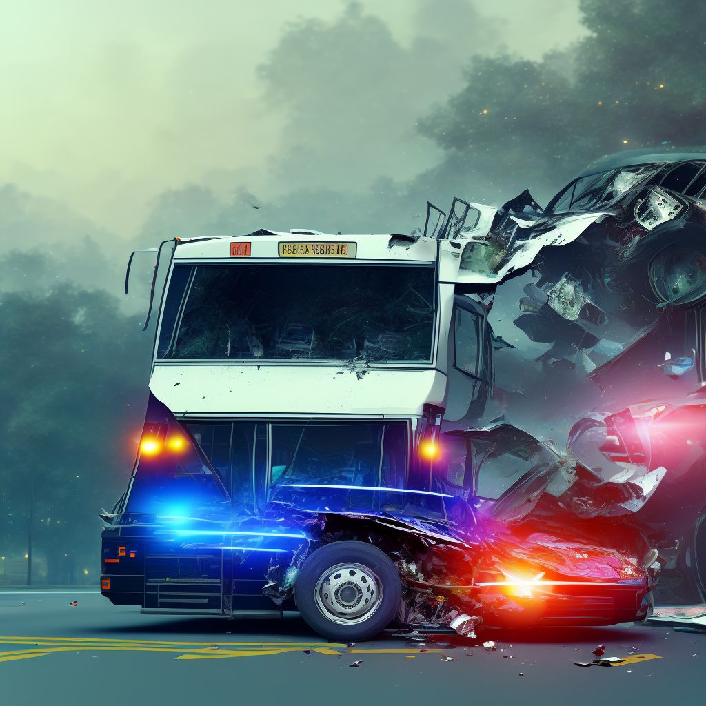 Driver of bus injured in collision with other nonmotor vehicle in nontraffic accident, subsequent encounter digital illustration