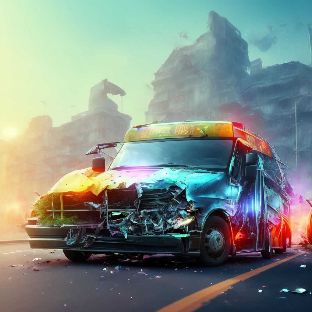 Driver of bus injured in collision with other nonmotor vehicle in nontraffic accident, sequela digital illustration