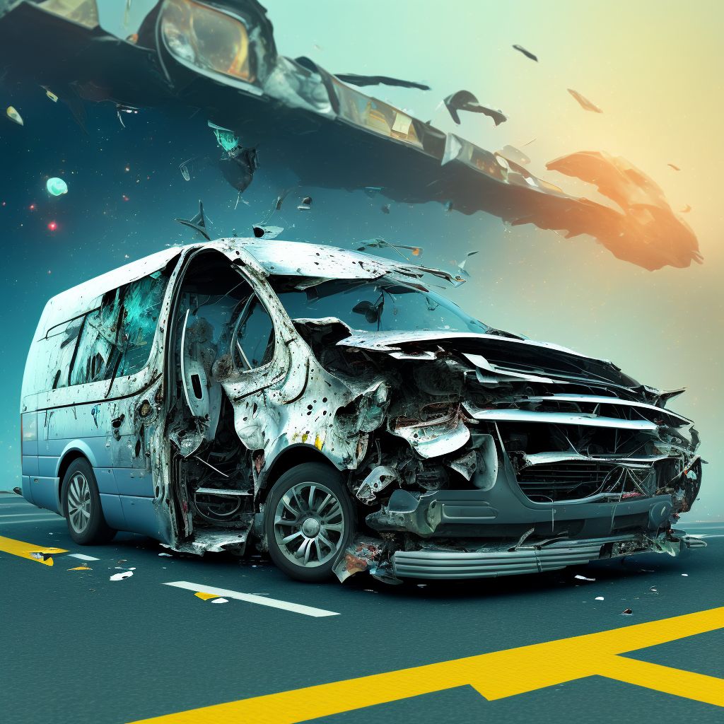 Unspecified occupant of bus injured in collision with other nonmotor vehicle in nontraffic accident, subsequent encounter digital illustration