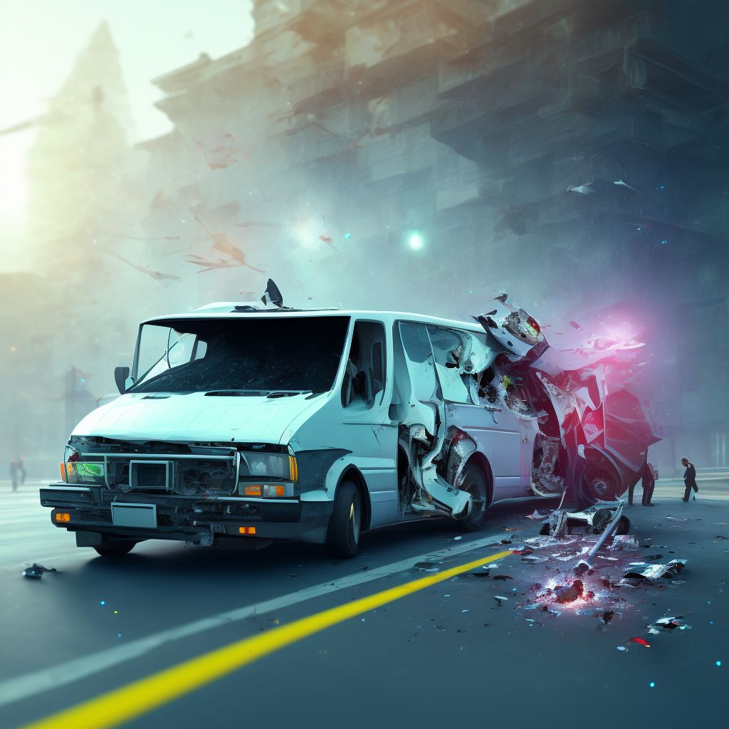 Person boarding or alighting from bus injured in collision with other nonmotor vehicle, initial encounter digital illustration