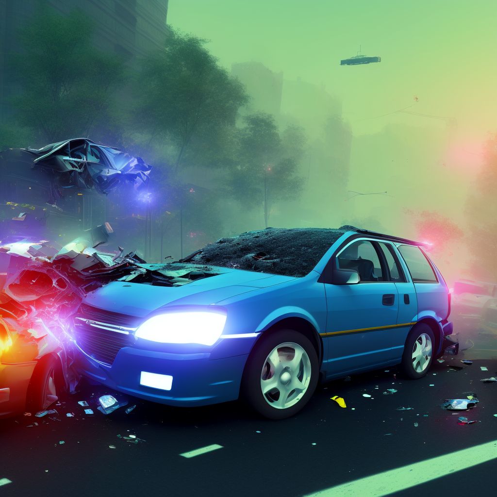 Driver of bus injured in collision with other nonmotor vehicle in traffic accident, initial encounter digital illustration