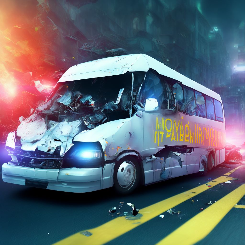 Driver of bus injured in noncollision transport accident in traffic accident, initial encounter digital illustration