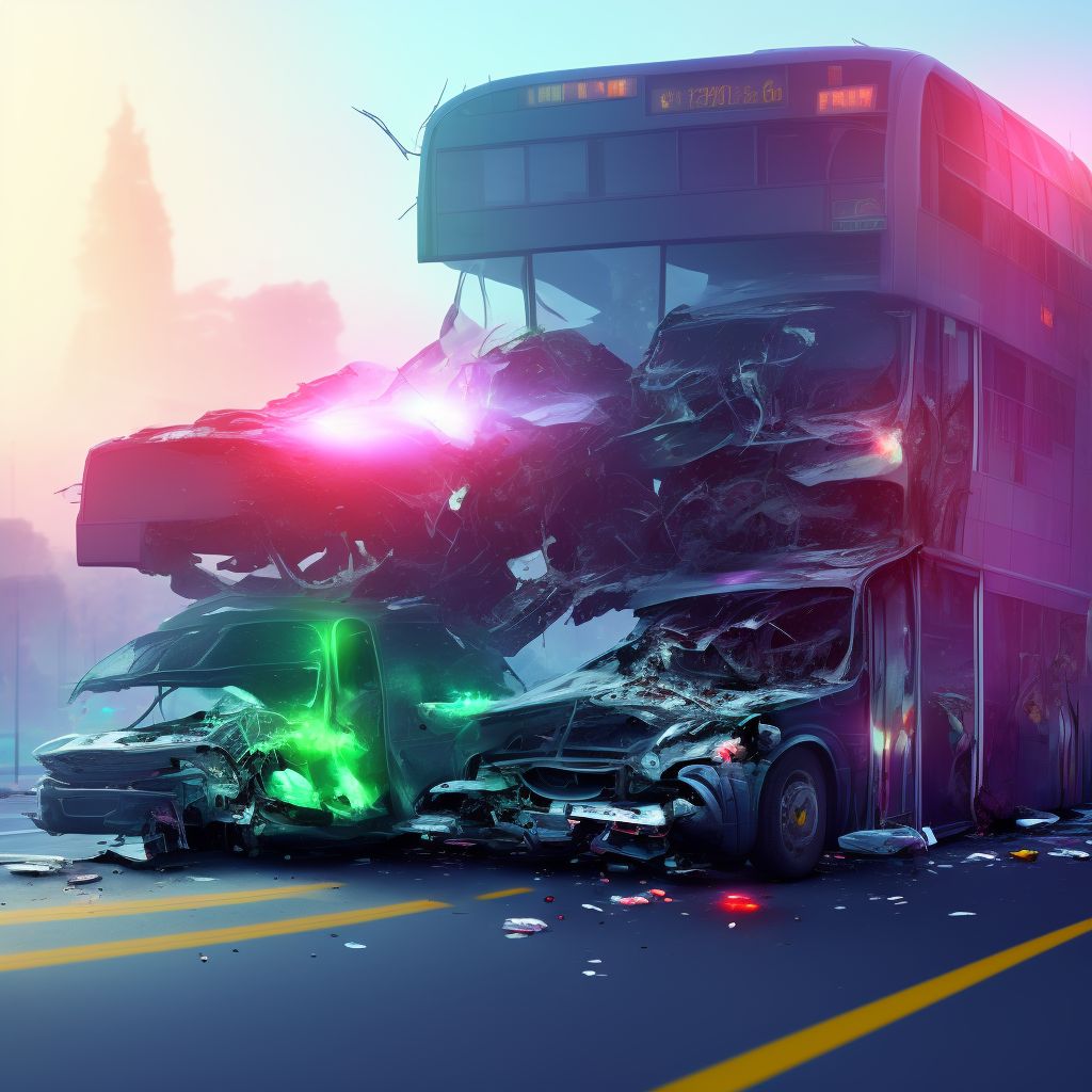 Unspecified occupant of bus injured in noncollision transport accident in traffic accident, sequela digital illustration