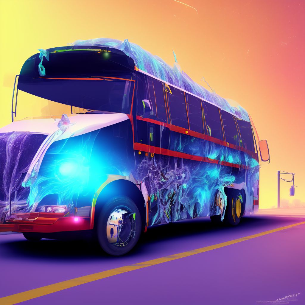 Bus occupant (driver) (passenger) injured in unspecified nontraffic accident, subsequent encounter digital illustration