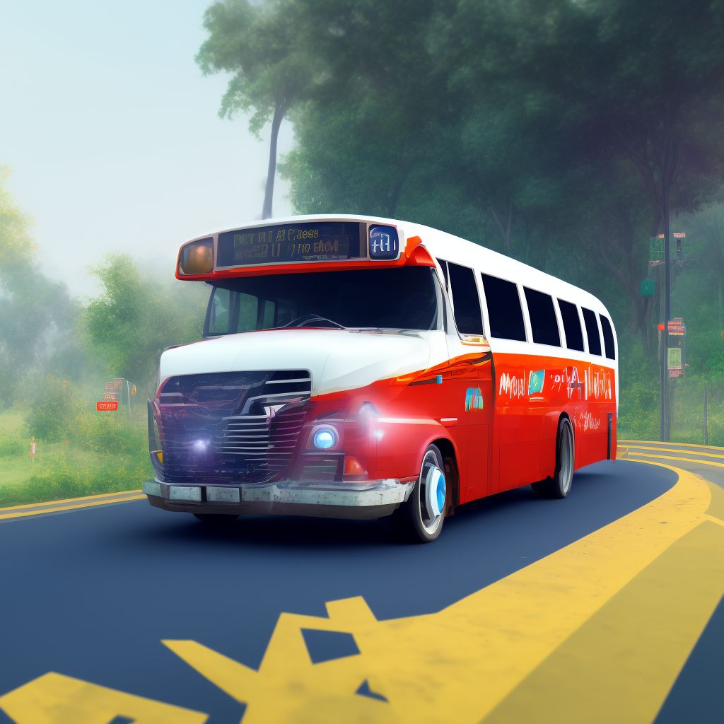 Bus occupant (driver) (passenger) injured in unspecified nontraffic accident, sequela digital illustration