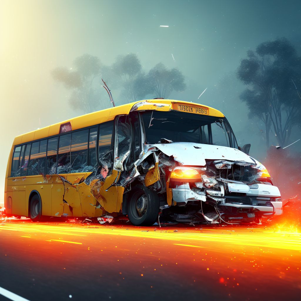 Driver of bus injured in collision with unspecified motor vehicles in traffic accident, sequela digital illustration