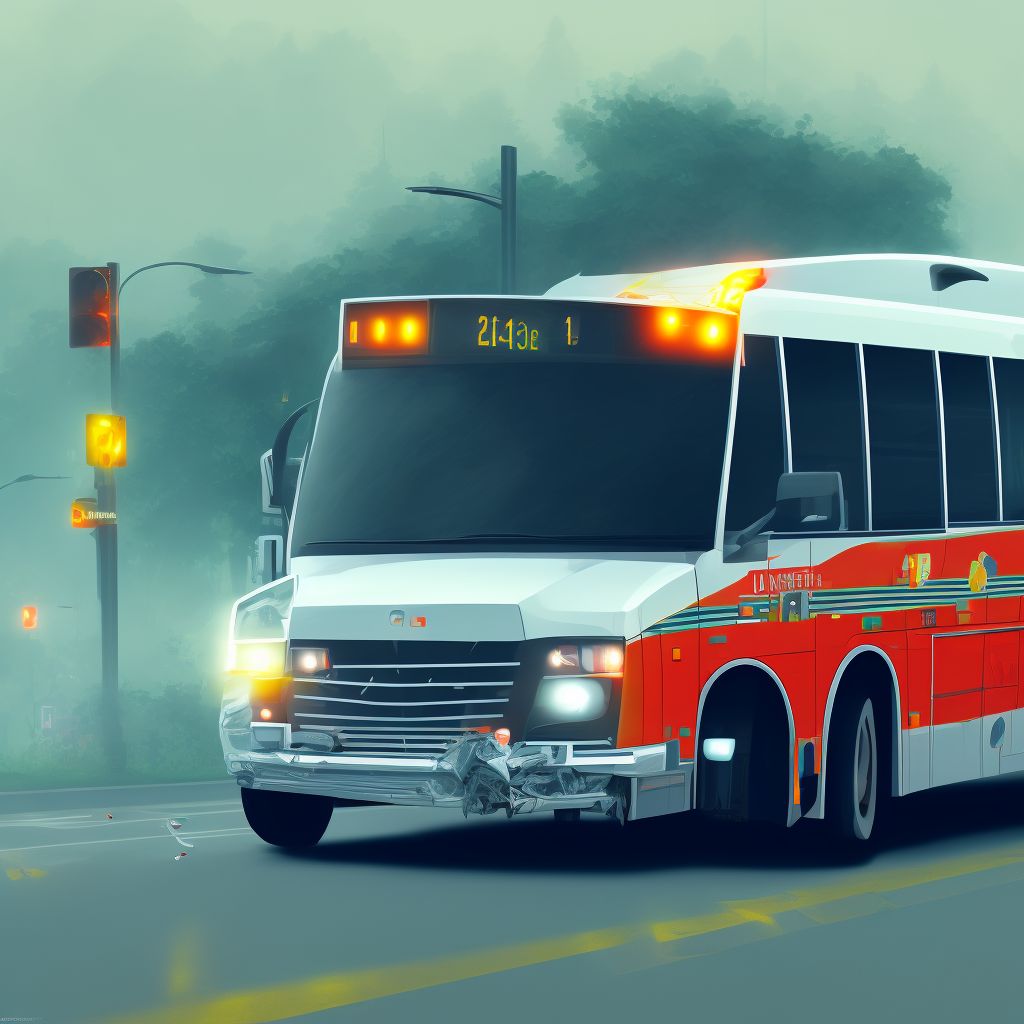 Bus occupant (driver) (passenger) injured in unspecified traffic accident, initial encounter digital illustration