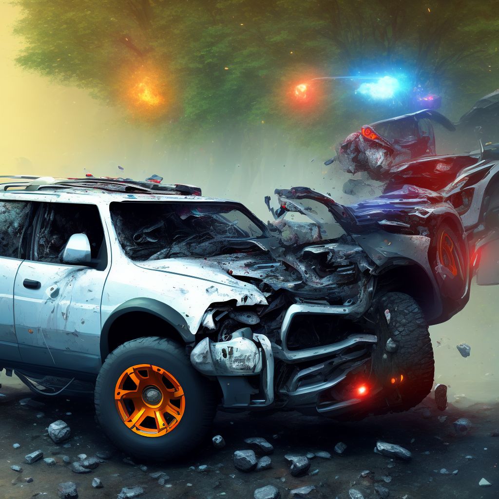 Driver of other special all-terrain or other off-road motor vehicle injured in traffic accident, subsequent encounter digital illustration